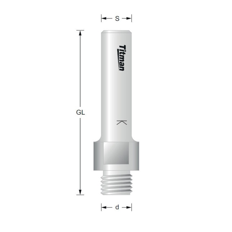 Arbors for UG groovers  M12x1. S12mm  | Titman Tools Arbors for UG groovers  M12x1. S12mm  | Titman Tools