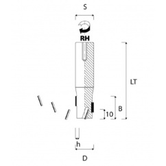 PCD Diamond straight router bit 16mm L35  S16mm