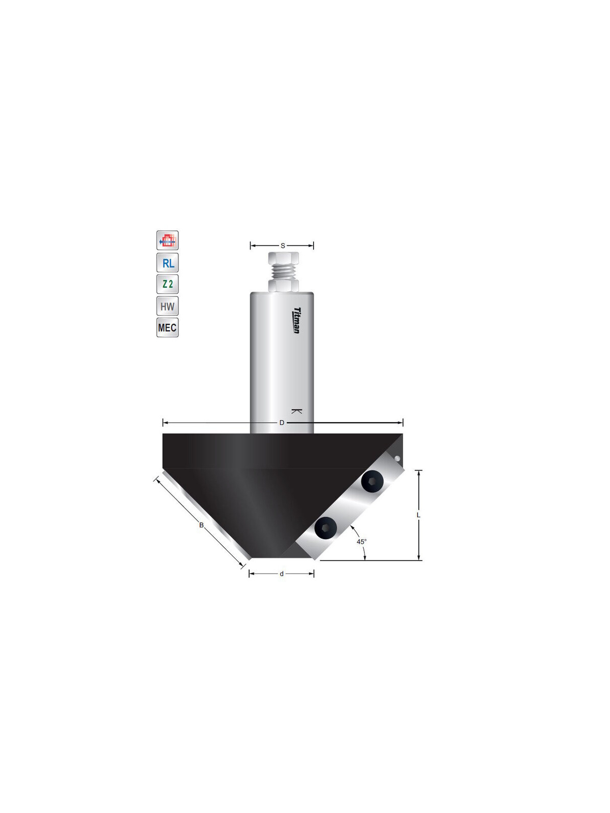 Titman Wendeplatten-Fasefraeser  Schaft 25 mm | JVL-Europe