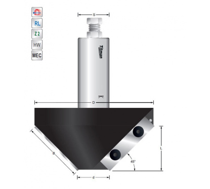 Titman Replacement tip bevel cutter  shank 25 mm | JVL-Europe