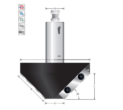 Titman Wendeplatten-Fasefraeser  Schaft 25 mm | JVL-Europe