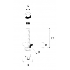 Diamant PKD Abrundfräser R6  S8mm