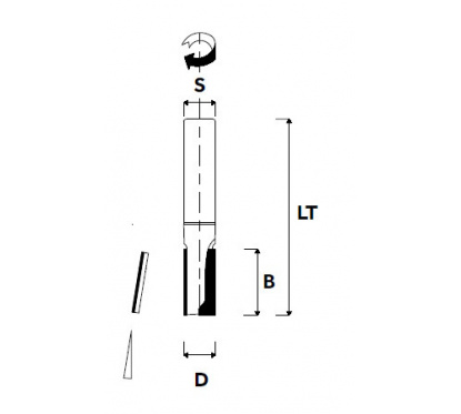 PKD Diamant groeffrees 1 snijder Positief D8 L20 S8mm | JVL Tools PKD Diamant groeffrees 1 snijder Positief D8 L20 S8mm | JVL Tools