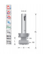 Titman Griffmuldenfraeser D22  R1(3)  R2(1)  S12mm   FPC22-12 | JVL-Europe