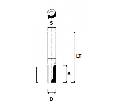 PKD Diamant groeffrees Z1 recht D6  L15 S6mm | JVL Tools