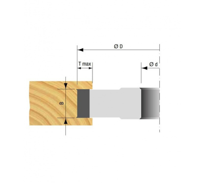 Rebate cutter light alloy body 125 x 50 mm Bore 35mm