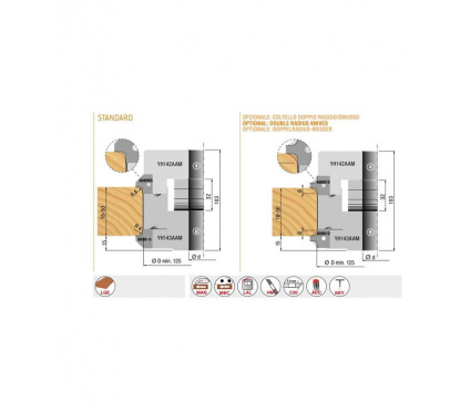 Set di utensili per arrotondare e smussare Foro 30 mm YS118AZM-030