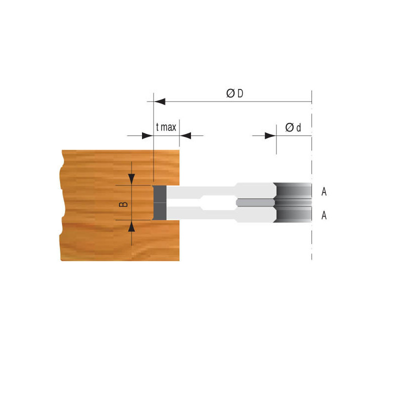 verstelbare wisselmes groeffrees TYPE A 160x 12.4 -24 mm  Asgat 30mm | Stark