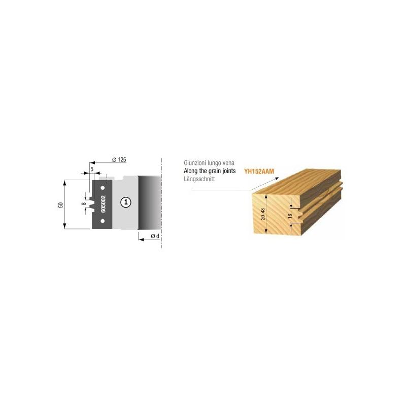 Stark Verleimprofilfräser  Längsschnitt 125x50 Bohrung 30mm | Stark