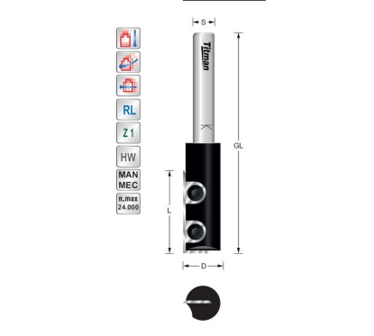 Replacement tip Straight bit Z1 D12 S8mm | Titman Tools Replacement tip Straight bit Z1 D12 S8mm | Titman Tools