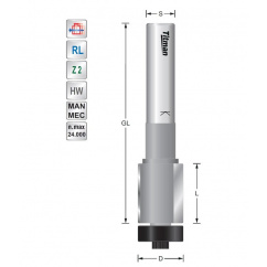 Kantenfrees D6,35  S12mm  voor solid surface materiaal | Titman Tools