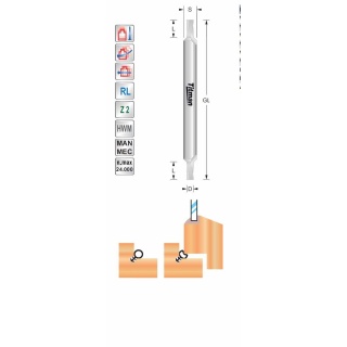 Weather strip cutter Straight double D3  S6mm | Titman Tools