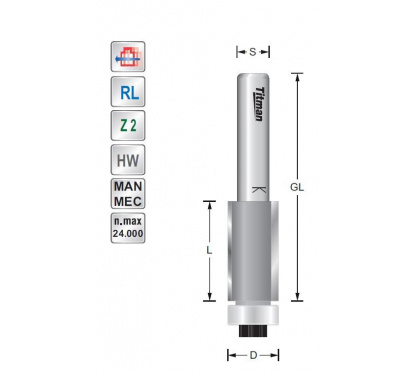 Titman Coupe-bordures avec roulement D6,35 S8mm | JVL-Europe