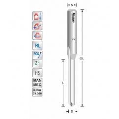 watersleuffrees D4  S8mm voor kunststof en aluminium | Titman Tools